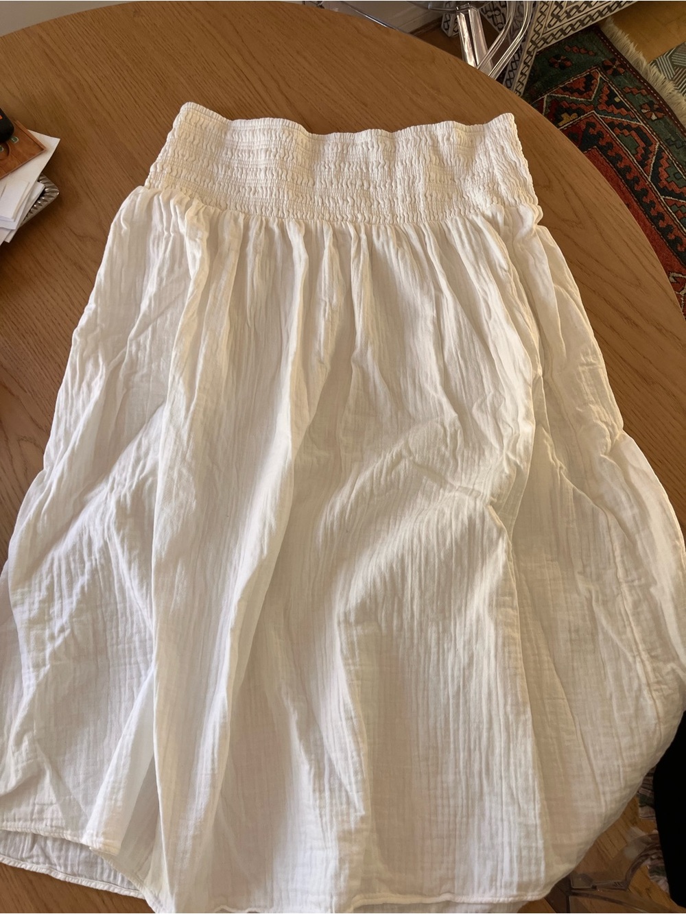 Old Navy White Smocked Maxi Boho Skirt - Picture 1 of 5